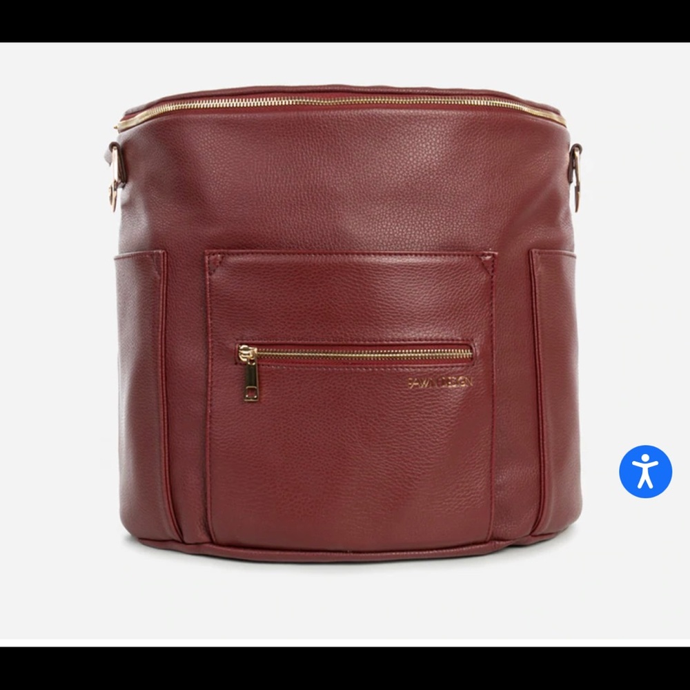 Fawn Design burgundy diaper backpack